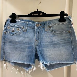 True Religion Light Blue Denim Shorts - SOLD
